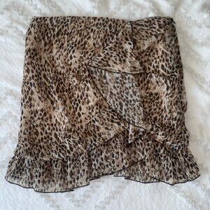 Animal print mini skirt with ruffles by Zara, Medium